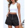 imageANRABESS Womens Denim Shorts Summer Baggy High Waisted Flowy Wide Leg Buttons Pleated Casual Jean Shorts 2025 Fashion SkortsWashed Black