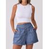 imageANRABESS Womens Denim Shorts Summer Baggy High Waisted Flowy Wide Leg Buttons Pleated Casual Jean Shorts 2025 Fashion SkortsWashed Blue