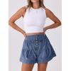 imageANRABESS Womens Denim Shorts Summer Baggy High Waisted Flowy Wide Leg Buttons Pleated Casual Jean Shorts 2025 Fashion SkortsWashed Blue
