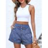 imageANRABESS Womens Denim Shorts Summer Baggy High Waisted Flowy Wide Leg Buttons Pleated Casual Jean Shorts 2025 Fashion SkortsWashed Blue
