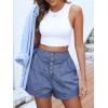 imageANRABESS Womens Denim Shorts Summer Baggy High Waisted Flowy Wide Leg Buttons Pleated Casual Jean Shorts 2025 Fashion SkortsWashed Blue