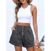 imageANRABESS Womens Denim Shorts Summer Baggy High Waisted Flowy Wide Leg Buttons Pleated Casual Jean Shorts 2025 Fashion SkortsWashed Dark Grey