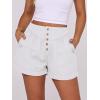 imageANRABESS Womens Denim Shorts Summer Baggy High Waisted Flowy Wide Leg Buttons Pleated Casual Jean Shorts 2025 Fashion SkortsWhite