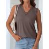 imageANRABESS Womens Lace Trim Tank Tops V Neck Sleeveless Shirts 2025 Summer Casual Trendy Dressy Cami TopLight Brown
