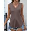 imageANRABESS Womens Lace Trim Tank Tops V Neck Sleeveless Shirts 2025 Summer Casual Trendy Dressy Cami TopLight Brown