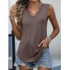 imageANRABESS Womens Lace Trim Tank Tops V Neck Sleeveless Shirts 2025 Summer Casual Trendy Dressy Cami TopLight Brown
