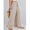 imageANRABESS Womens Linen Pants Summer Casual Palazzo Beach Pant Drawstring High Waist Wide Leg Trousers Vacation OutfitsApricot