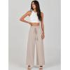 imageANRABESS Womens Linen Pants Summer Casual Palazzo Beach Pant Drawstring High Waist Wide Leg Trousers Vacation OutfitsApricot