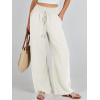 imageANRABESS Womens Linen Pants Summer Casual Palazzo Beach Pant Drawstring High Waist Wide Leg Trousers Vacation OutfitsBeige