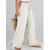 imageANRABESS Womens Linen Pants Summer Casual Palazzo Beach Pant Drawstring High Waist Wide Leg Trousers Vacation OutfitsBeige