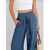 imageANRABESS Womens Linen Pants Summer Casual Palazzo Beach Pant Drawstring High Waist Wide Leg Trousers Vacation OutfitsDeep Blue