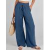 imageANRABESS Womens Linen Pants Summer Casual Palazzo Beach Pant Drawstring High Waist Wide Leg Trousers Vacation OutfitsDeep Blue