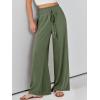 imageANRABESS Womens Linen Pants Summer Casual Palazzo Beach Pant Drawstring High Waist Wide Leg Trousers Vacation OutfitsDeep Green