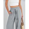 imageANRABESS Womens Linen Pants Summer Casual Palazzo Beach Pant Drawstring High Waist Wide Leg Trousers Vacation OutfitsGray
