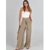 imageANRABESS Womens Linen Pants Summer Casual Palazzo Beach Pant Drawstring High Waist Wide Leg Trousers Vacation OutfitsLight Brown