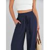imageANRABESS Womens Linen Pants Summer Casual Palazzo Beach Pant Drawstring High Waist Wide Leg Trousers Vacation OutfitsNavy Blue