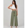 imageANRABESS Womens Linen Pants Summer Casual Palazzo Beach Pant Drawstring High Waist Wide Leg Trousers Vacation OutfitsOlive
