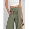 imageANRABESS Womens Linen Pants Summer Casual Palazzo Beach Pant Drawstring High Waist Wide Leg Trousers Vacation OutfitsOlive