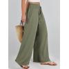 imageANRABESS Womens Linen Pants Summer Casual Palazzo Beach Pant Drawstring High Waist Wide Leg Trousers Vacation OutfitsOlive