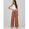 imageANRABESS Womens Linen Pants Summer Casual Palazzo Beach Pant Drawstring High Waist Wide Leg Trousers Vacation OutfitsRust