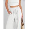 imageANRABESS Womens Linen Pants Summer Casual Palazzo Beach Pant Drawstring High Waist Wide Leg Trousers Vacation OutfitsWhite