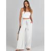 imageANRABESS Womens Linen Pants Summer Casual Palazzo Beach Pant Drawstring High Waist Wide Leg Trousers Vacation OutfitsWhite