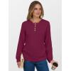 imageANRABESS Womens Long Sleeve Henley Shirts Button Down Tunic Tops Fall Lightweight Sweaters Business Casual Blouses 2025Burgundy