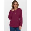 imageANRABESS Womens Long Sleeve Henley Shirts Button Down Tunic Tops Fall Lightweight Sweaters Business Casual Blouses 2025Burgundy