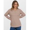 imageANRABESS Womens Long Sleeve Henley Shirts Button Down Tunic Tops Fall Lightweight Sweaters Business Casual Blouses 2025Tan