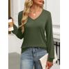 imageANRABESS Womens Long Sleeve Shirts Casual Loose V Neck Basic Tees Tops 2025 Fall TShirt OutfitsArmy Green
