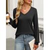 imageANRABESS Womens Long Sleeve Shirts Casual Loose V Neck Basic Tees Tops 2025 Fall TShirt OutfitsBlack
