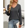 imageANRABESS Womens Long Sleeve Shirts Casual Loose V Neck Basic Tees Tops 2025 Fall TShirt OutfitsBlack Grey