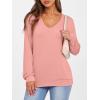 imageANRABESS Womens Long Sleeve Shirts Casual Loose V Neck Basic Tees Tops 2025 Fall TShirt OutfitsCoral