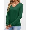 imageANRABESS Womens Long Sleeve Shirts Casual Loose V Neck Basic Tees Tops 2025 Fall TShirt OutfitsGreen