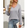 imageANRABESS Womens Long Sleeve Shirts Casual Loose V Neck Basic Tees Tops 2025 Fall TShirt OutfitsLight Grey