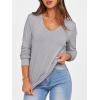 imageANRABESS Womens Long Sleeve Shirts Casual Loose V Neck Basic Tees Tops 2025 Fall TShirt OutfitsLight Grey