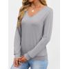 imageANRABESS Womens Long Sleeve Shirts Casual Loose V Neck Basic Tees Tops 2025 Fall TShirt OutfitsLight Grey