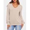 imageANRABESS Womens Long Sleeve Shirts Casual Loose V Neck Basic Tees Tops 2025 Fall TShirt OutfitsLight Khaki