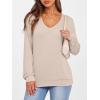 imageANRABESS Womens Long Sleeve Shirts Casual Loose V Neck Basic Tees Tops 2025 Fall TShirt OutfitsLight Khaki