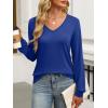 imageANRABESS Womens Long Sleeve Shirts Casual Loose V Neck Basic Tees Tops 2025 Fall TShirt OutfitsRoyal Blue