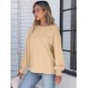 imageANRABESS Womens Long Sleeve Shirts Crewneck Oversized Tops Casual 2025 Fall Trendy TShirts Tee Blouse with Pockets ClothesApricot