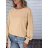 imageANRABESS Womens Long Sleeve Shirts Crewneck Oversized Tops Casual 2025 Fall Trendy TShirts Tee Blouse with Pockets ClothesApricot