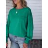 imageANRABESS Womens Long Sleeve Shirts Crewneck Oversized Tops Casual 2025 Fall Trendy TShirts Tee Blouse with Pockets ClothesGreen