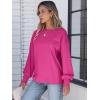 imageANRABESS Womens Long Sleeve Shirts Crewneck Oversized Tops Casual 2025 Fall Trendy TShirts Tee Blouse with Pockets ClothesHot Pink