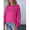 imageANRABESS Womens Long Sleeve Shirts Crewneck Oversized Tops Casual 2025 Fall Trendy TShirts Tee Blouse with Pockets ClothesHot Pink