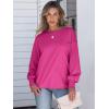 imageANRABESS Womens Long Sleeve Shirts Crewneck Oversized Tops Casual 2025 Fall Trendy TShirts Tee Blouse with Pockets ClothesHot Pink