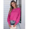 imageANRABESS Womens Long Sleeve Shirts Crewneck Oversized Tops Casual 2025 Fall Trendy TShirts Tee Blouse with Pockets ClothesHot Pink