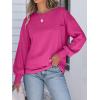 imageANRABESS Womens Long Sleeve Shirts Crewneck Oversized Tops Casual 2025 Fall Trendy TShirts Tee Blouse with Pockets ClothesHot Pink