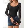 imageANRABESS Womens Long Sleeve Shirts Scoop Neck Lace Going Out Tops Slim Fit Rib Knit Casual Blouses 2025 Fall Fashion OutfitsBlack