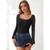 imageANRABESS Womens Long Sleeve Shirts Scoop Neck Lace Going Out Tops Slim Fit Rib Knit Casual Blouses 2025 Fall Fashion OutfitsBlack